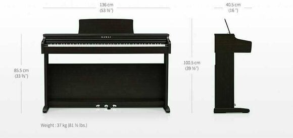 Piano numérique Kawai KDP120 Palissandre Piano numérique - 5