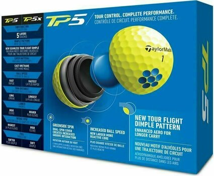Golfová loptička TaylorMade TP5 Golf Ball Yellow - 2