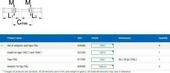 Orodje Unior Set Of Adapters and Taps ITA Orodje - 3