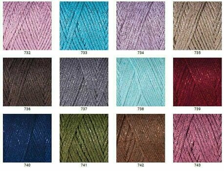 Cable Yarn Art Macrame Cotton Lurex 2 mm 722 Cable - 3