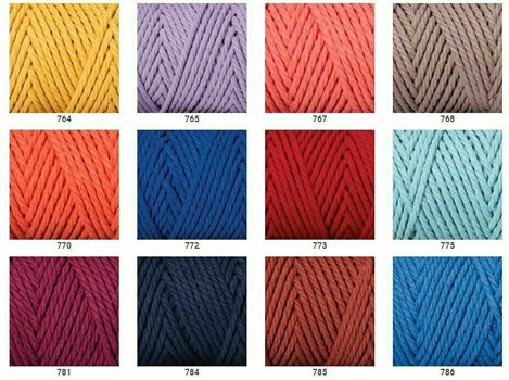 Cable Yarn Art Macrame Rope 3 mm 767 Coral Cable - 3