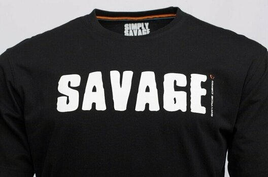 Horgászpóló Savage Gear Horgászpóló Simply Savage Logo Tee Black M - 2