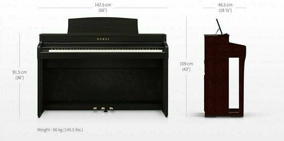 Pianino cyfrowe Kawai CA-59 W Satin White Pianino cyfrowe - 3
