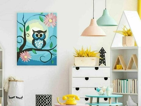 Painting by Numbers Zuty Painting by Numbers Blue Owl And Flowers - 2