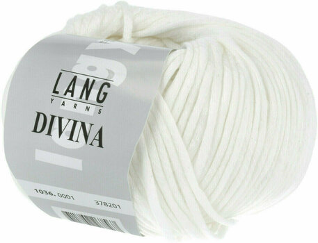 Knitting Yarn Lang Yarns Divina 0001 White Knitting Yarn - 2