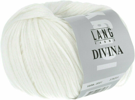 Knitting Yarn Lang Yarns Divina 0001 White Knitting Yarn - 3