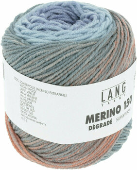 Knitting Yarn Lang Yarns Merino 150 Dégradé 0001 Blue/Yellow/Orange Knitting Yarn - 3