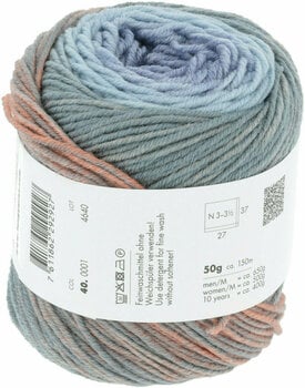 Knitting Yarn Lang Yarns Merino 150 Dégradé 0001 Blue/Yellow/Orange Knitting Yarn - 4