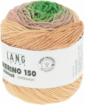 Knitting Yarn Lang Yarns Merino 150 Dégradé 0003 Green/Bord./Salmon Knitting Yarn - 2