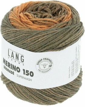 Knitting Yarn Lang Yarns Merino 150 Dégradé 0006 Orange/Brown/Grey Knitting Yarn - 2