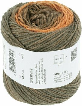 Knitting Yarn Lang Yarns Merino 150 Dégradé 0006 Orange/Brown/Grey Knitting Yarn - 4