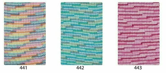 Strickgarn Madame Tricote Paris Madame Cotton Multicolor 444 Purple-White Strickgarn - 2