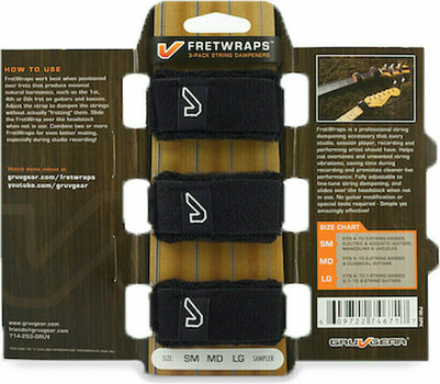 String Damper Gruv Gear Fretwrap 3-Pack Black L - 2