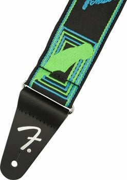 Textilgurte für Gitarren Fender Neon Monogram Strap Green/Blue - 2