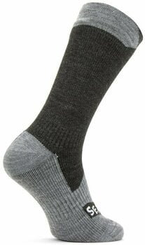Cyklo ponožky Sealskinz Waterproof All Weather Mid Length Sock Black/Grey Marl L Cyklo ponožky - 2