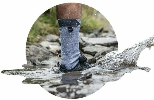 Kolesarske nogavice Sealskinz Waterproof All Weather Mid Length Sock Black/Grey Marl L Kolesarske nogavice - 4
