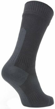Cycling Socks Sealskinz Waterproof All Weather Mid Length Sock with Hydrostop Black/Grey M Cycling Socks - 2