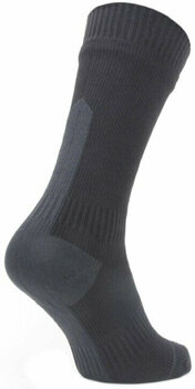 Kolesarske nogavice Sealskinz Waterproof All Weather Mid Length Sock with Hydrostop Black/Grey S Kolesarske nogavice - 2