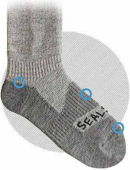 Chaussettes de cyclisme Sealskinz Waterproof All Weather Ankle Length Sock Black/Grey Marl S Chaussettes de cyclisme - 3