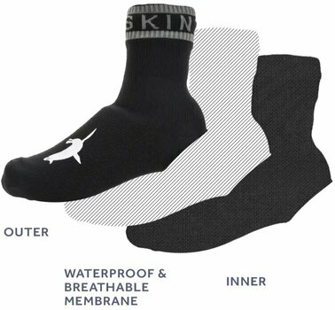 Cycling Shoe Covers Sealskinz Waterproof All Weather Cycle Oversock Black/Grey XL Cycling Shoe Covers - 3