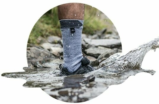 Pyöräilysukat Sealskinz Waterproof All Weather Ankle Length Sock Black/Grey Marl XL Pyöräilysukat - 4