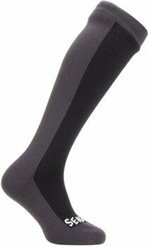Kerékpáros zoknik Sealskinz Waterproof Cold Weather Knee Length Socks Black/Grey L Kerékpáros zoknik - 2