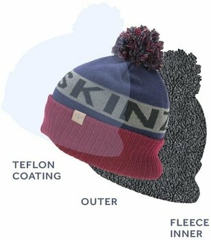 Καπέλο Ποδηλασίας Sealskinz Water Repellent Cold Weather Bobble Hat Black/Grey/White/Black S/M Beanie - 3