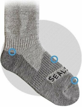 Fietssokken Sealskinz Waterproof Warm Weather Ankle Length Sock Black/Grey XL Fietssokken - 3