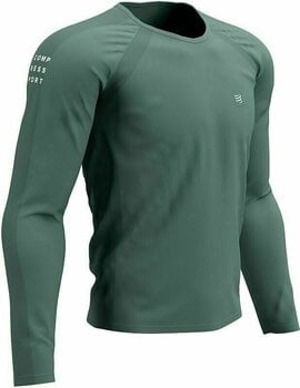 Running t-shirt with long sleeves Compressport Training T-Shirt Silver Pine XL Running t-shirt with long sleeves - 2