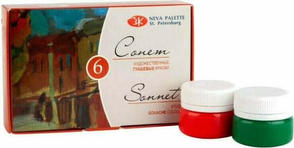 Farba gwaszowa Nevskaya Palitra 36411143 Zestaw farb gwaszowych 6 x 20 ml - 4