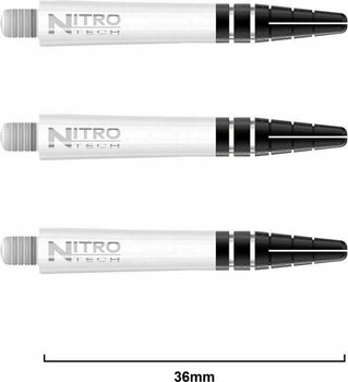 Дартс съвети Red Dragon Nitrotech Solid White Short Shafts White 3,6 cm Дартс съвети - 2