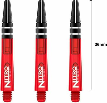 Násadky na šipky Red Dragon Nitrotech Red short Shafts Red 3,6 cm Násadky na šipky - 3