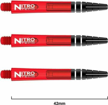 Дартс съвети Red Dragon Nitrotech Red Medium Shafts Red 4,2 cm Дартс съвети - 2