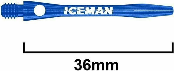 Eixos de dardo Red Dragon Gerwyn Price Iceman Aluminium Blue Short Shafts Blue 3,6 cm Eixos de dardo - 3