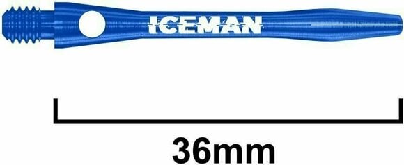 Dartsshafts Red Dragon Gerwyn Price Iceman Aluminium Blue Short Shafts Blue 3,6 cm Dartsshafts - 3