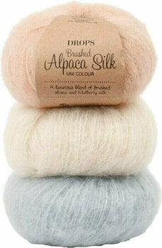 Fios para tricotar Drops Brushed Alpaca Silk 12 Powder Pink - 2