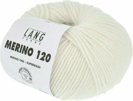 Fire de tricotat Lang Yarns Merino 120 0002 Off-White Fire de tricotat - 2