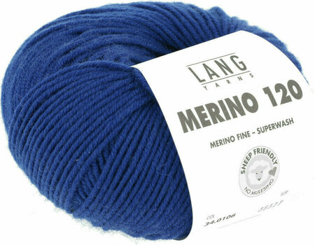 Fil à tricoter Lang Yarns Merino 120 0106 Royal Blue Fil à tricoter - 3