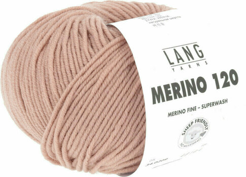 Pletilna preja Lang Yarns Merino 120 0209 Pink Powder Pletilna preja - 3