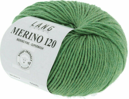 Fios para tricotar Lang Yarns Merino 120 0317 Green Melange Fios para tricotar - 2