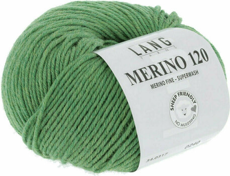 Fios para tricotar Lang Yarns Merino 120 0317 Green Melange Fios para tricotar - 3