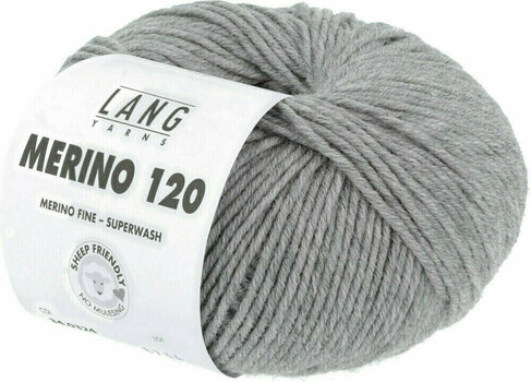 Плетива прежда Lang Yarns Merino 120 0324 Gray Melange Плетива прежда - 2
