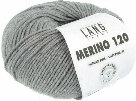 Плетива прежда Lang Yarns Merino 120 0324 Gray Melange Плетива прежда - 3