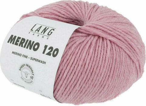 Strickgarn Lang Yarns Merino 120 0348 Pink Melange Strickgarn - 2