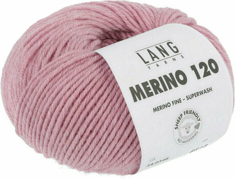 Strickgarn Lang Yarns Merino 120 0348 Pink Melange Strickgarn - 3