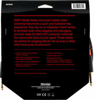 Nástrojový kábel Dunlop MXR DCIR20 Stealth Šedá 6,1 m Rovný - Rovný - 3