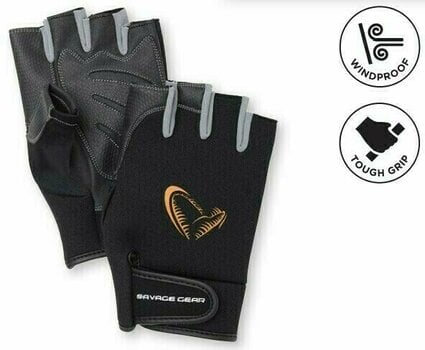 Gloves Savage Gear Gloves Neoprene Half Finger L - 2