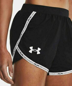 Pantalones cortos para correr Under Armour UA W Fly By 2.0 Brand Shorts Black/White M Pantalones cortos para correr - 4