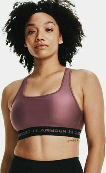Fitnessondergoed Under Armour Women's Armour Mid Crossback Sports Bra Ash Plum/Black XS Fitnessondergoed - 3