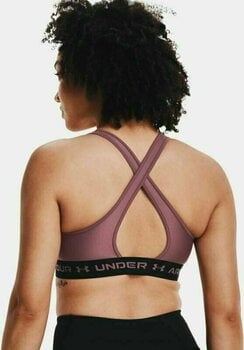 Fitness Underwear Under Armour Women's Armour Mid Crossback Sports Bra Ash Plum/Black XS Fitness Underwear - 4